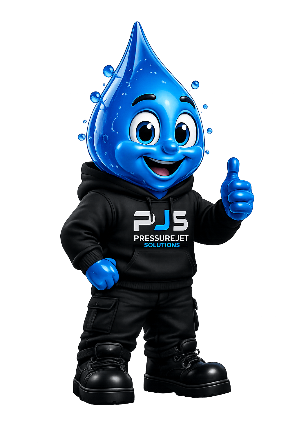 Crystal Drop, the Pressure Jet Solutions mascot